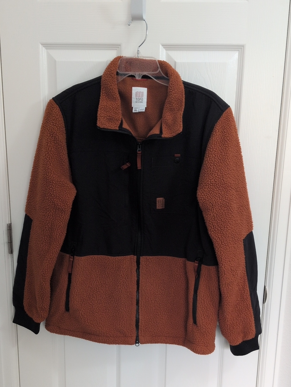 Topo Designs Men's Subalpine Fleece - Orange & Black - XL